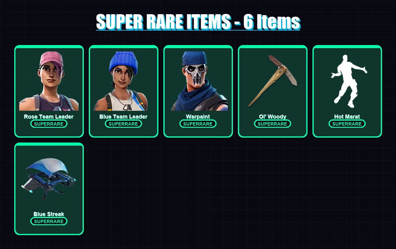 [PS4/PS5/XBOX/PC] | Rose Team Leader | Blue Team Leader | Warpaint | The Imagined | Era | 70 skin | 88 pickaxe | 77 emote | 80 glider | Lv773 — Fortnite account