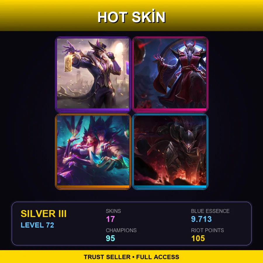 EUW | Lv72 | Silver III | 17 Skin | 95 Champ — Mad Hatter Shaco