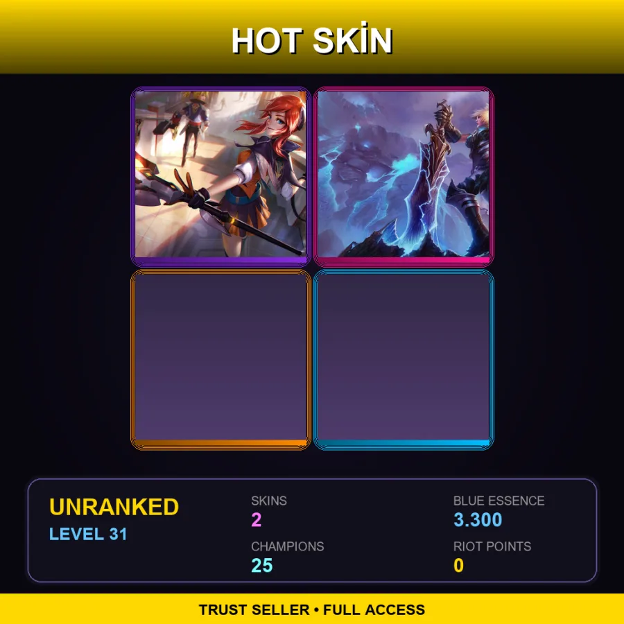 EUW | Lv31 | Unranked | 2 Skin | 25 Champ
