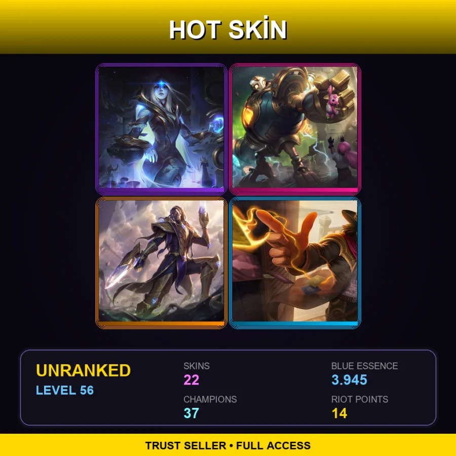 VN | Lv56 | Unranked | 22 Skin | 37 Champ