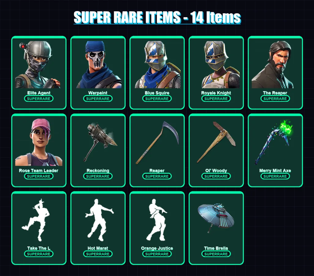 [PC/PSN] | Elite Agent | Warpaint | Blue Squire | Royale Knight | The Reaper | 150 skin | 133 pickaxe | 146 emote | 145 glider | Lv2258