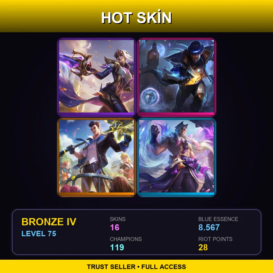 VN | Lv75 | Bronze IV | 16 Skin | 119 Champ