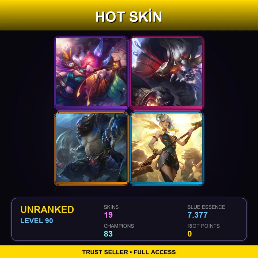 SG | Lv90 | Unranked | 19 Skin | 83 Champ