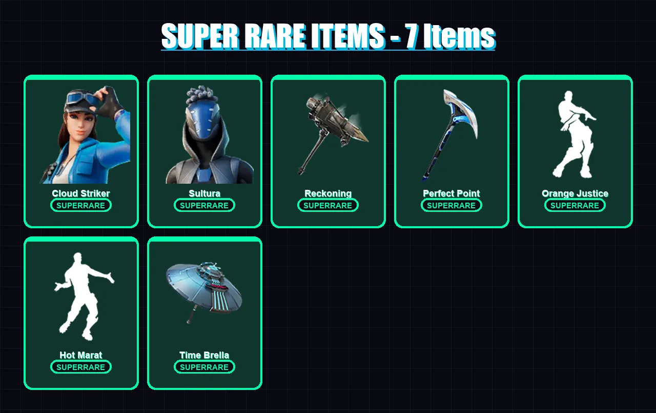 [PS4/PS5/XBOX/PC] | Cloud Striker | Sultura | Deadpool | The Ice King | A.I.M. | 90 skin | 112 pickaxe | 83 emote | 98 glider | Lv1785