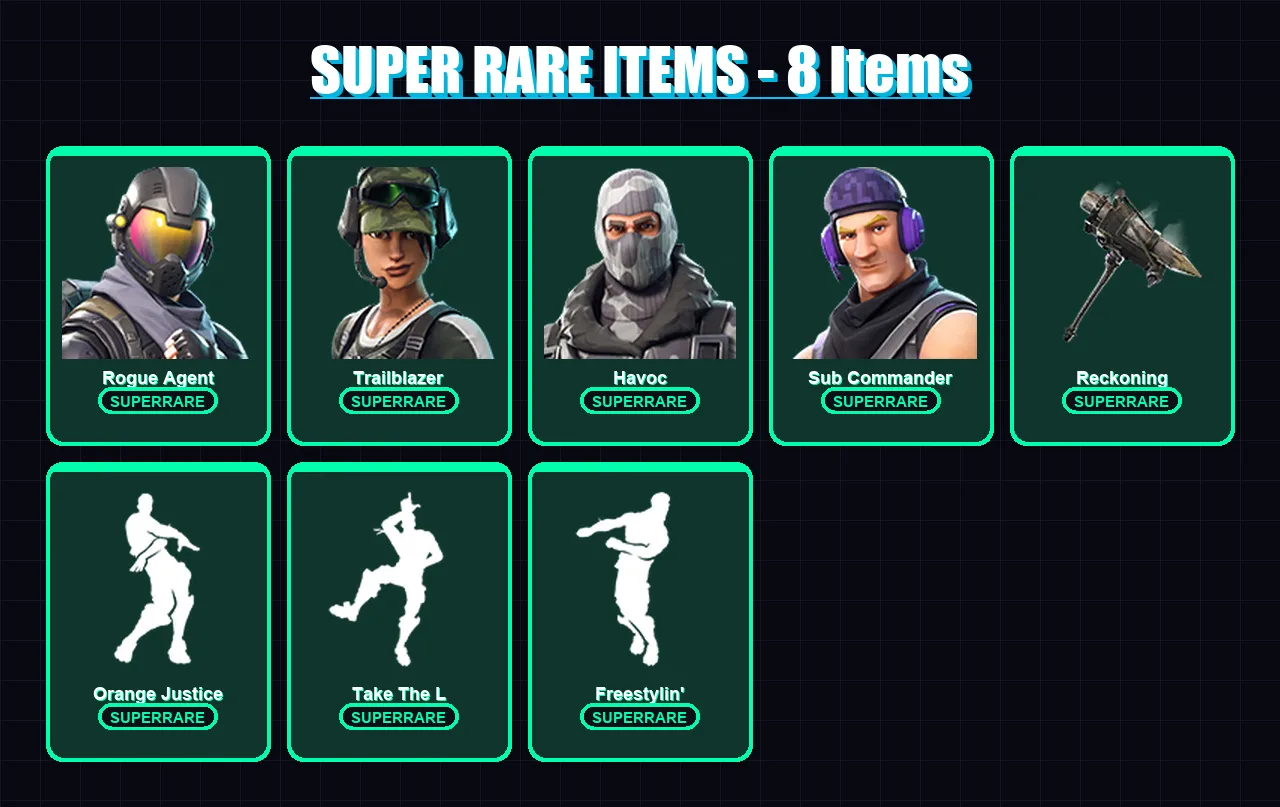 [PC/XBOX] | Rogue Agent | Trailblazer | Havoc | Sub Commander | Dark Voyager | 23 skin | 21 pickaxe | 17 emote | 18 glider | Lv256 — Fortnite account