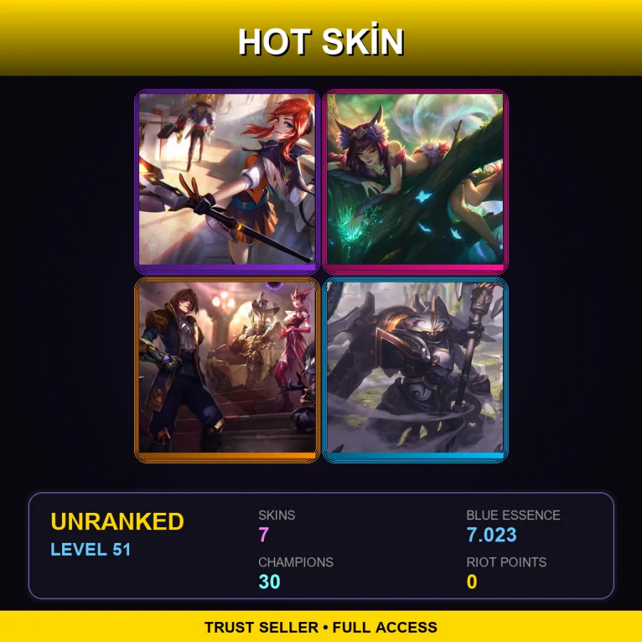 LAN | Lv51 | Unranked | 7 Skin | 30 Champ