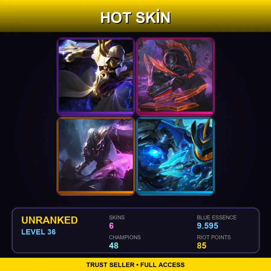 TR | Lv36 | Unranked | 6 Skin | 48 Champ