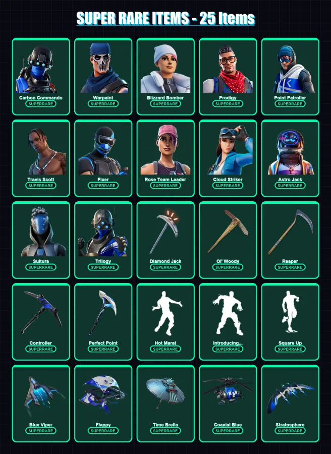 [PS4/PS5/XBOX/PC] | Carbon Commando | Warpaint | Blizzard Bomber | 213 skin | Lv2602 — Fortnite account