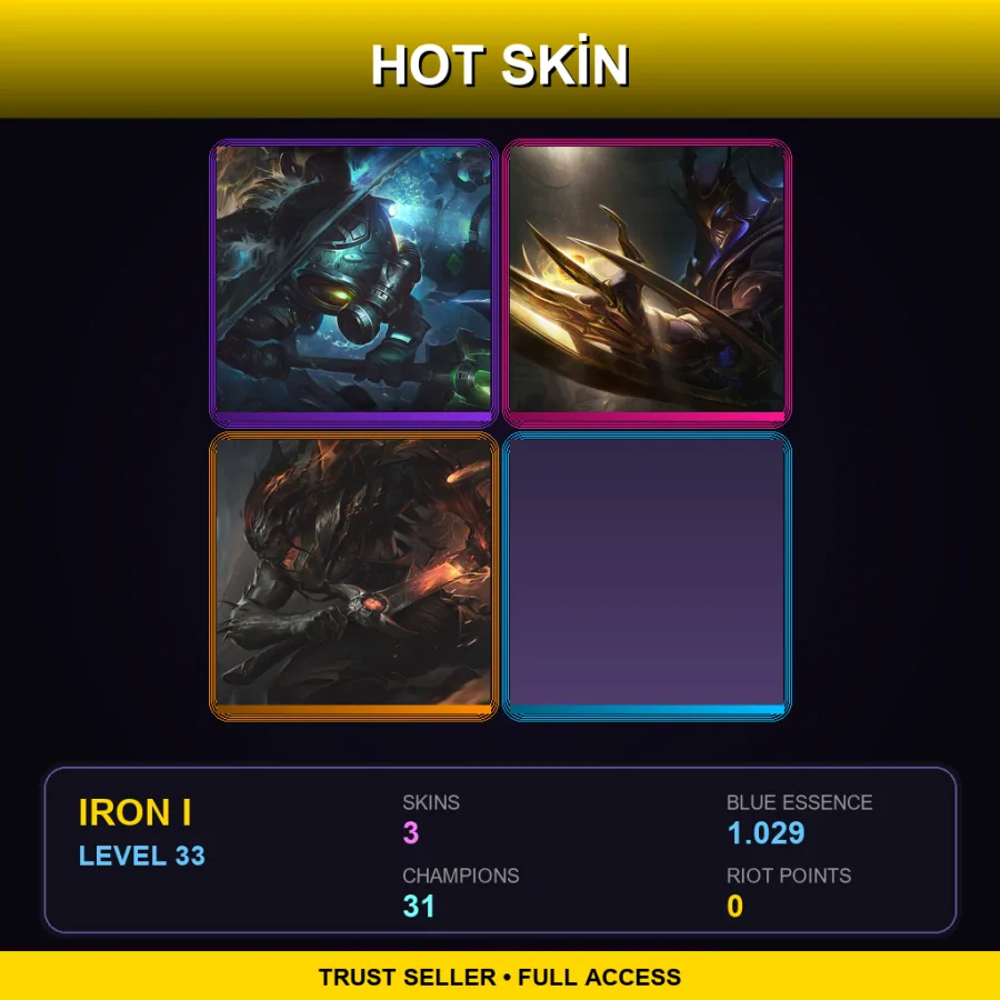 BR | Lv33 | Iron I | 3 Skin | 31 Champ