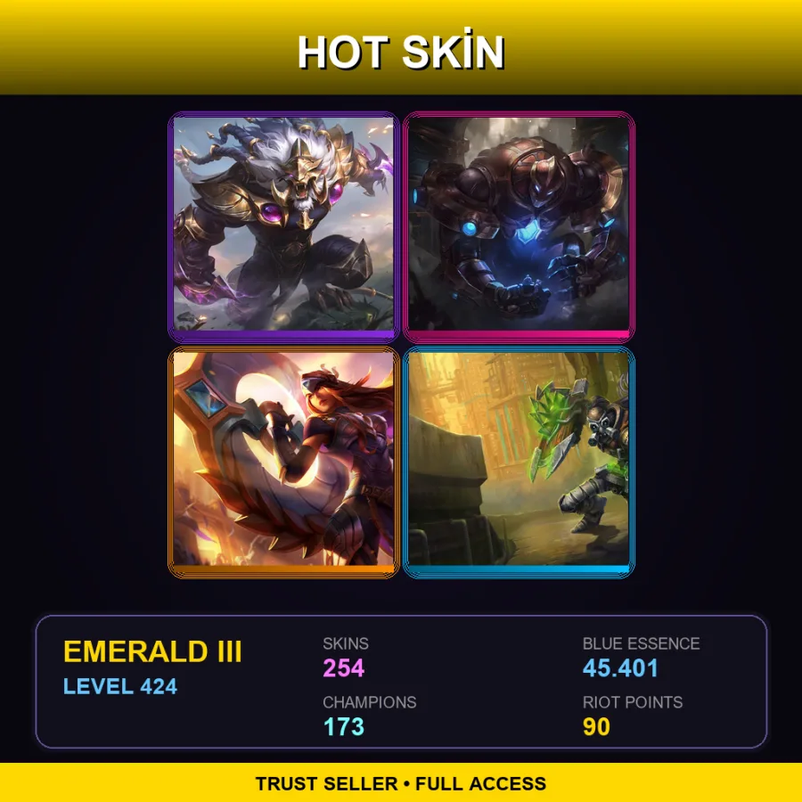 BR | Lv424 | Emerald III | 254 Skin | 173 Champ