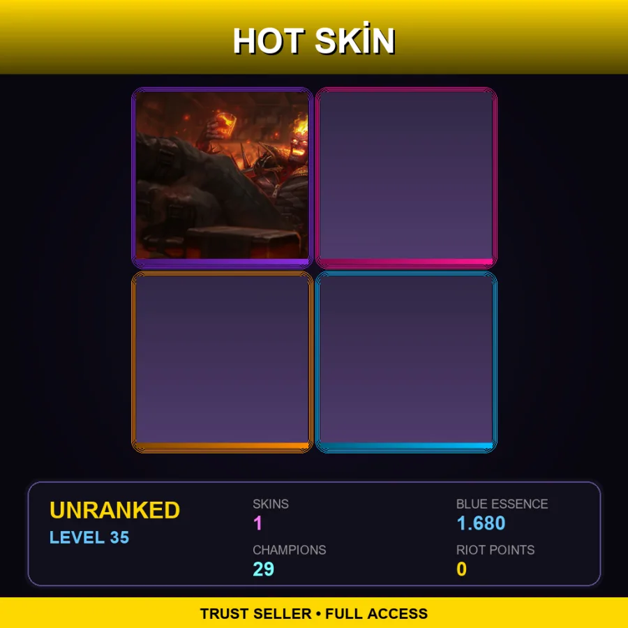 EUW | Lv35 | Unranked | 1 Skin | 29 Champ — LoL account