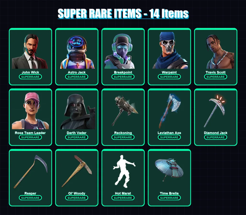 [PC/PSN] | John Wick | Astro Jack | Breakpoint | Warpaint | Travis Scott | 405 skin | 406 pickaxe | 313 emote | 258 glider | Lv3819