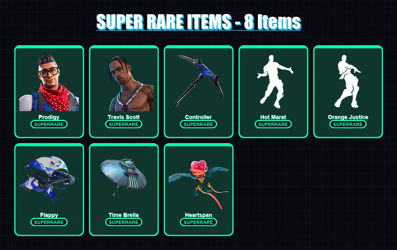 [PC/XBOX] | Prodigy | Travis Scott | Catalyst | Sentinel | Hybrid | 33 skin | 49 pickaxe | 50 emote | 59 glider | Lv932