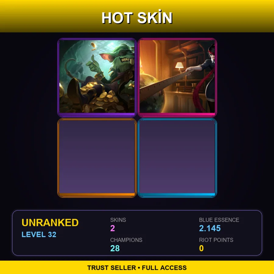 EUW | Lv32 | Unranked | 2 Skin | 28 Champ — Kingpin Twitch