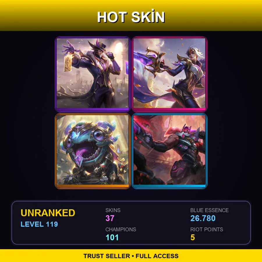 EUNE | Lv119 | Unranked | 37 Skin | 101 Champ — Empyrean Zed