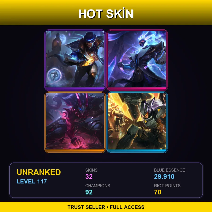 LAS | Lv117 | Unranked | 32 Skin | 92 Champ