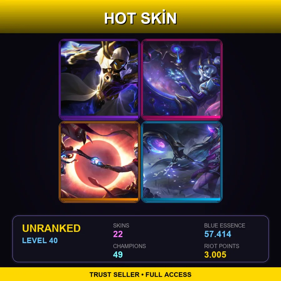 EUW | Lv40 | Unranked | 22 Skin | 49 Champ — LoL account