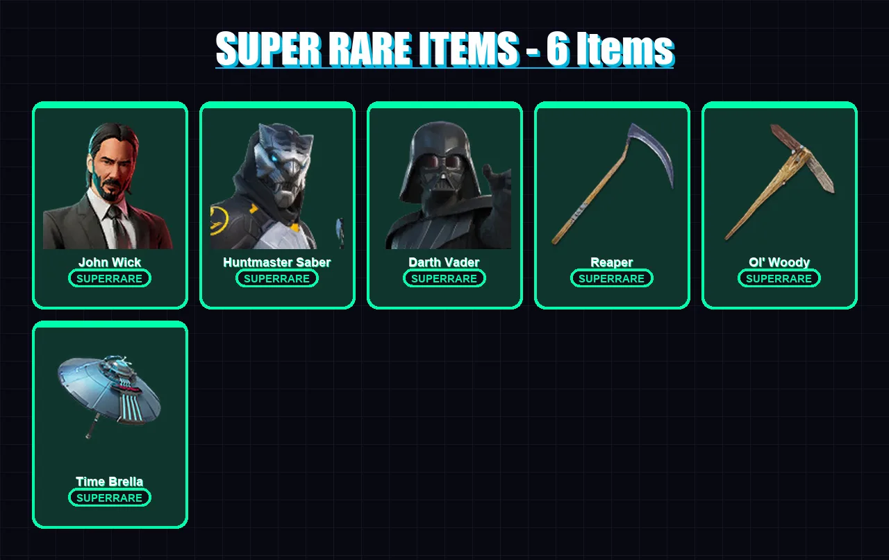 [PC] | John Wick | Huntmaster Saber | Darth Vader | Spectra Knight | Nezumi | 300 skin | 301 pickaxe | 205 emote | 173 glider | Lv3860