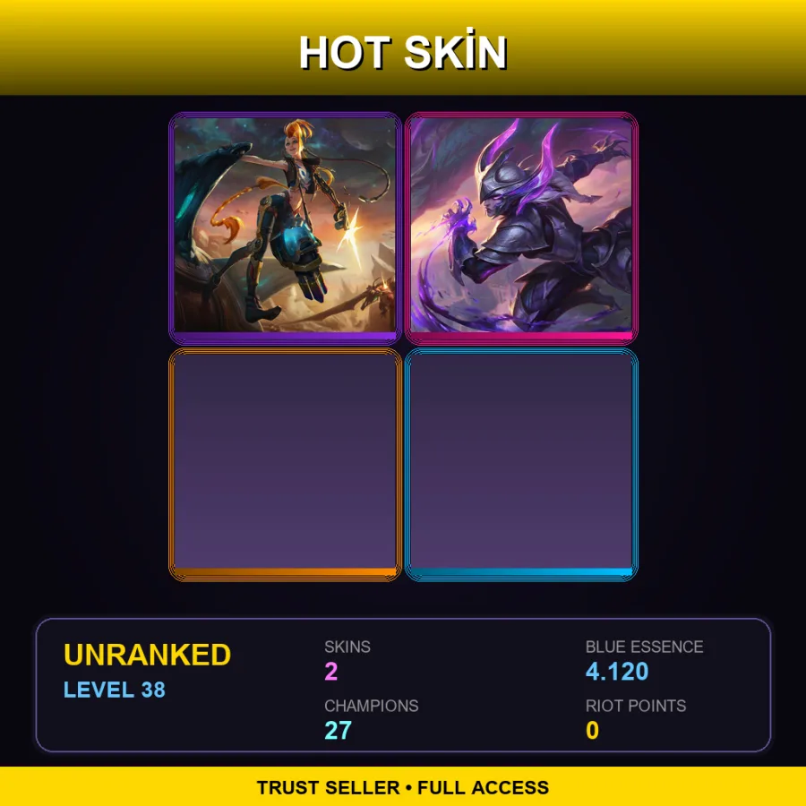 LAS | Lv38 | Unranked | 2 Skin | 27 Champ — LoL account