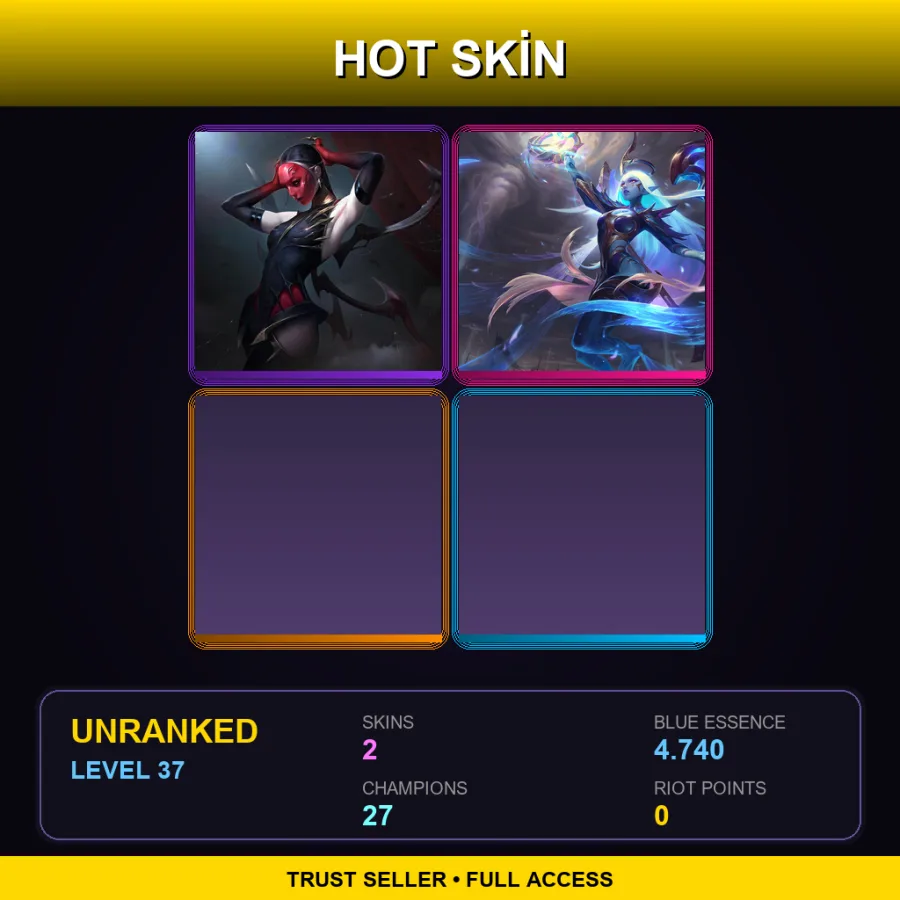 EUW | Lv37 | Unranked | 2 Skin | 27 Champ