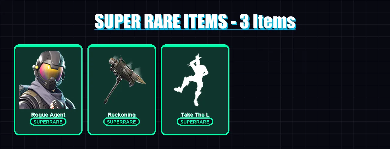 [PC/XBOX/PSN] | Rogue Agent | Raptor | Calamity | Zenith | Hybrid | 19 skin | 16 pickaxe | 21 emote | 17 glider | Lv223