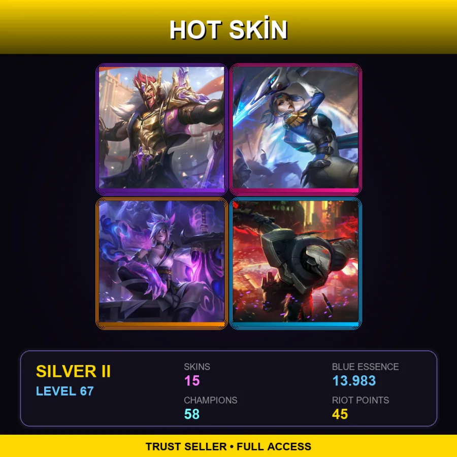 LAN | Lv67 | Silver II | 15 Skin | 58 Champ