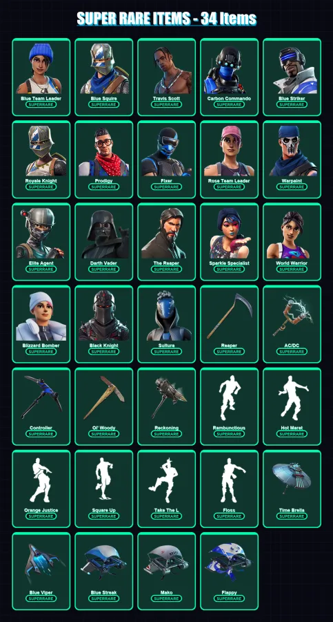 [PS4/PS5/XBOX/PC] | Blue Team Leader | Blue Squire | Travis Scott | 163 skin | Lv2093