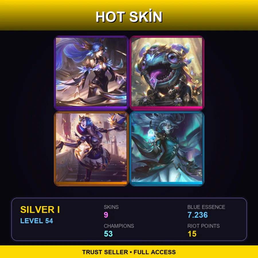 BR | Lv54 | Silver I | 9 Skin | 53 Champ