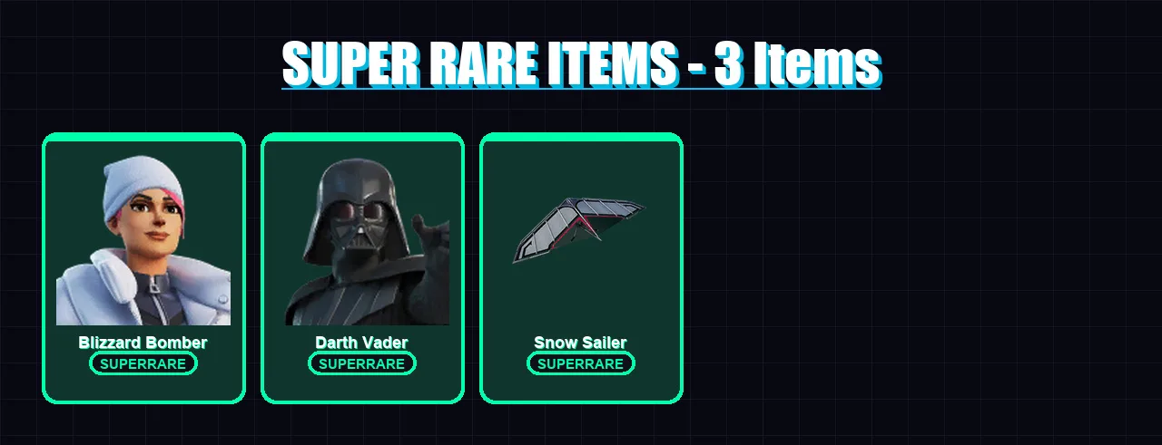[PS4/PS5/XBOX/PC] | Blizzard Bomber | Darth Vader | Snap | Son Goku | Malik | 21 skin | 42 pickaxe | 25 emote | 30 glider | Lv290
