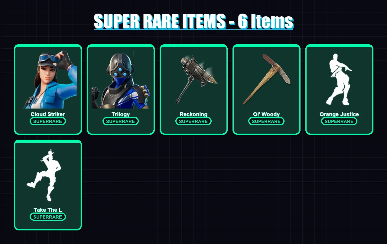 [PS4/PS5/PC] | Cloud Striker | Trilogy | Predator | Spire Assassin | Omega | 96 skin | 133 pickaxe | 114 emote | 131 glider | Lv1785