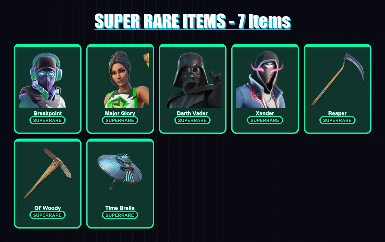 [PC/XBOX/PSN] | Breakpoint | Major Glory | Darth Vader | Xander | Midas | 318 skin | 342 pickaxe | 283 emote | 252 glider | Lv4077