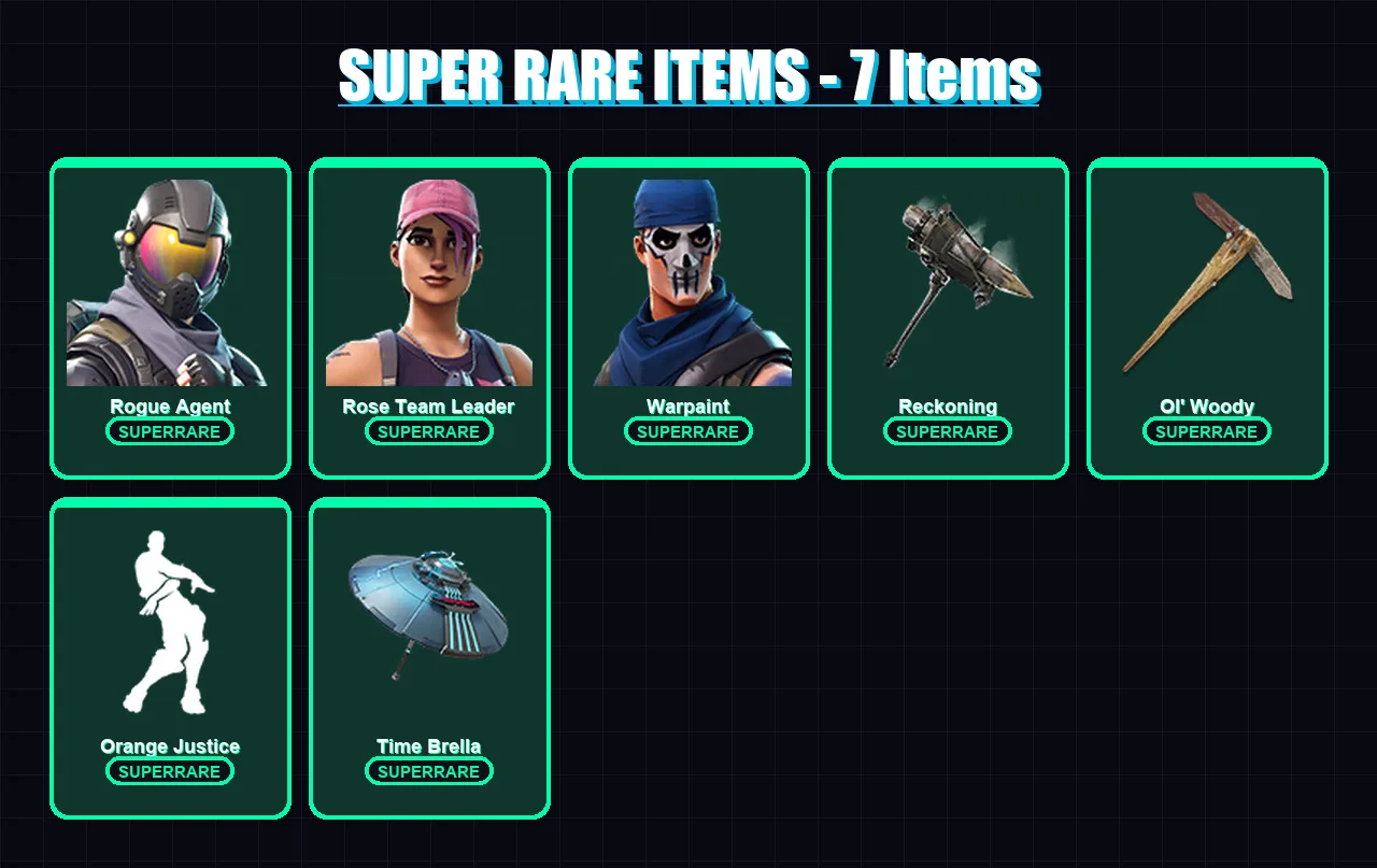 [PC/XBOX/PSN] | Rogue Agent | Rose Team Leader | Warpaint | Ragnarok | Valor | 36 skin | 36 pickaxe | 33 emote | 39 glider | Lv462