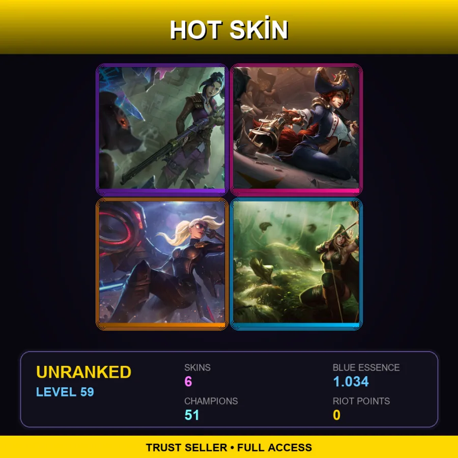 EUNE | Lv59 | Unranked | 6 Skin | 51 Champ