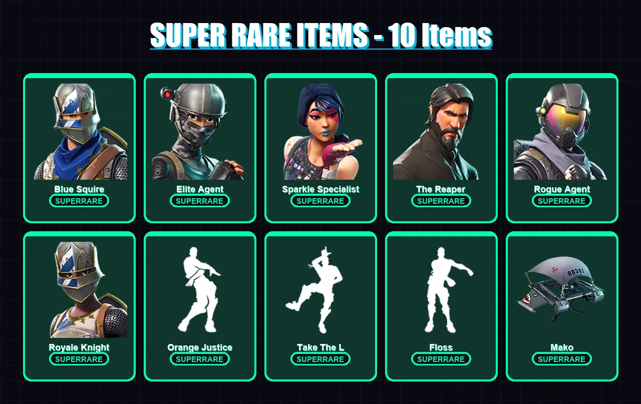 [PS4/PS5/XBOX/PC] | Blue Squire | Elite Agent | Sparkle Specialist | The Reaper | Rogue Agent | 27 skin | 25 pickaxe | 42 emote | 38 glider | Lv630