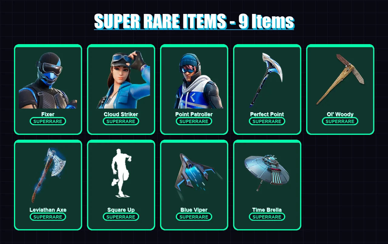 [PS4/PS5/XBOX/PC] | Fixer | Cloud Striker | Point Patroller | Fade | Mandalorian | 67 skin | 90 pickaxe | 77 emote | 80 glider | Lv1618