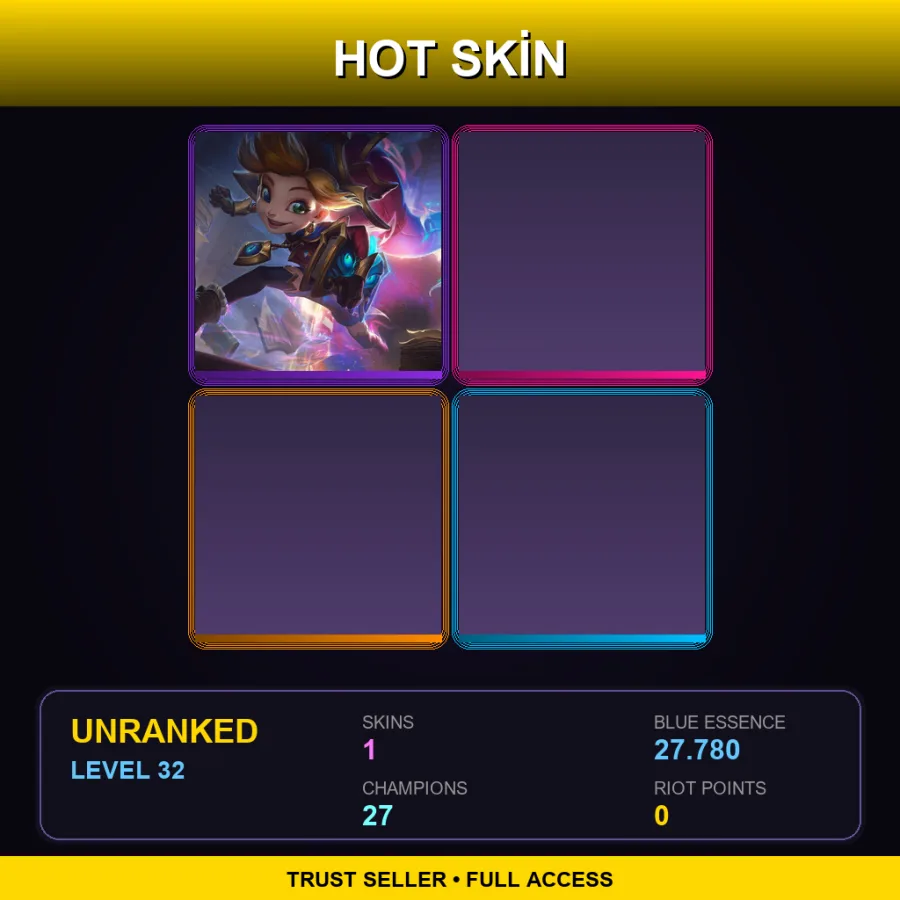 EUW | Lv32 | Unranked | 1 Skin | 27 Champ