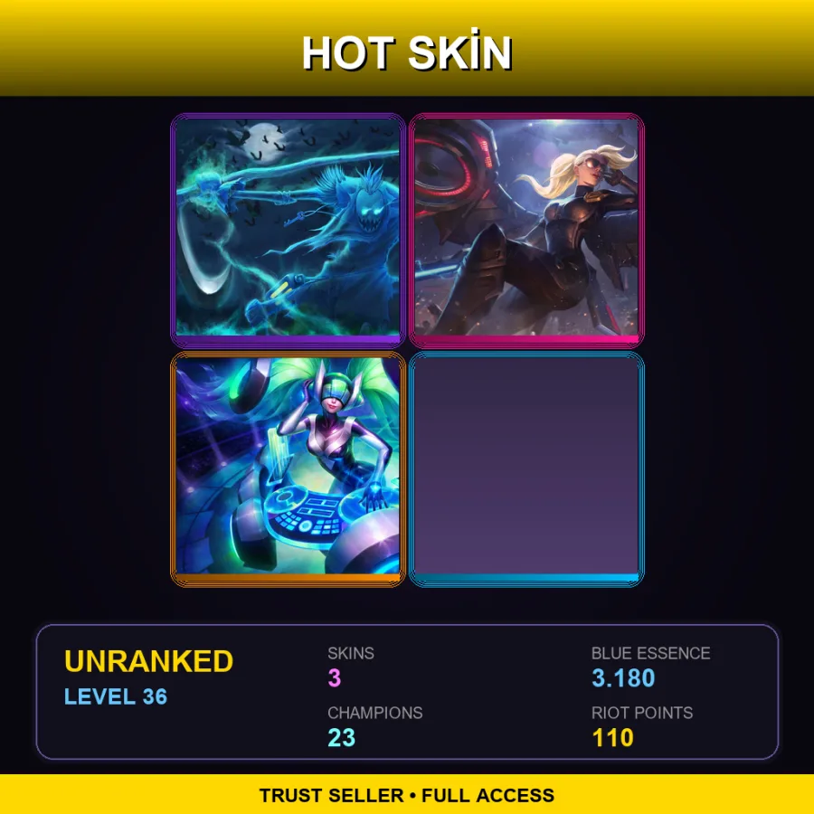 LAS | Lv36 | Unranked | 3 Skin | 23 Champ — LoL account
