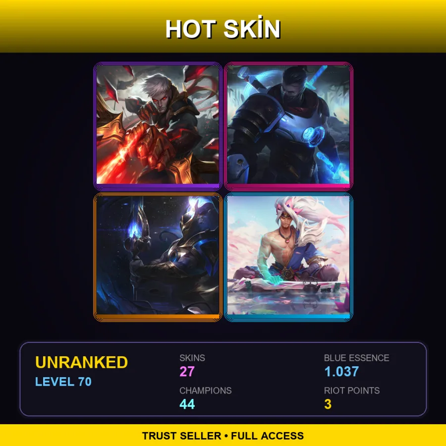 SG | Lv70 | Unranked | 27 Skin | 44 Champ