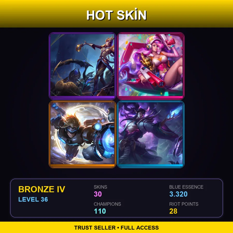 EUNE | Lv36 | Bronze IV | 30 Skin | 110 Champ
