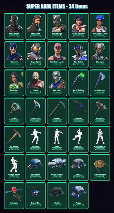 [PC/XBOX] | Renegade Raider (OG) | Aerial Assault Trooper (OG) | Black Knight | 339 skin | Lv2349