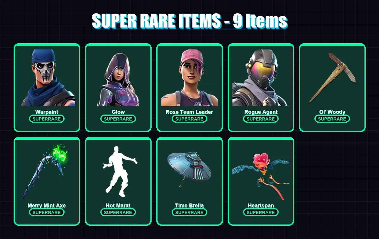 [PC/XBOX/PSN] | Warpaint | Glow | Rose Team Leader | Rogue Agent | Joey | 140 skin | 133 pickaxe | 117 emote | 117 glider | Lv1693 — Fortnite account