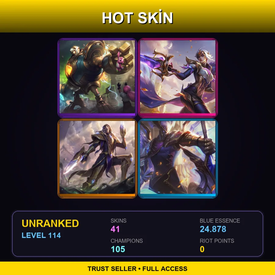 SG | Lv114 | Unranked | 41 Skin | 105 Champ