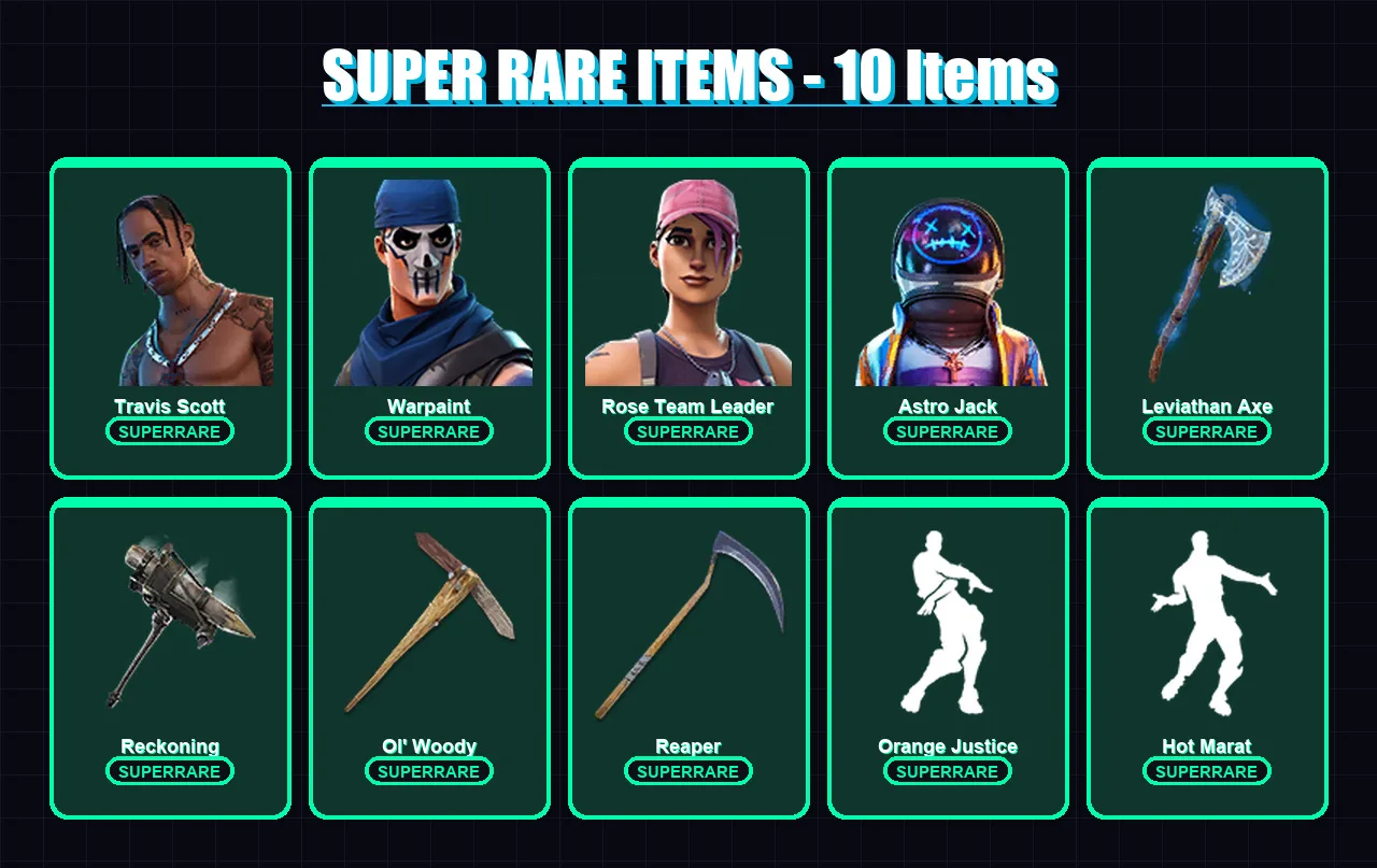 [PC/PSN] | Travis Scott | Warpaint | Rose Team Leader | Astro Jack | Carbide | 137 skin | 103 pickaxe | 54 emote | 70 glider | Lv1005