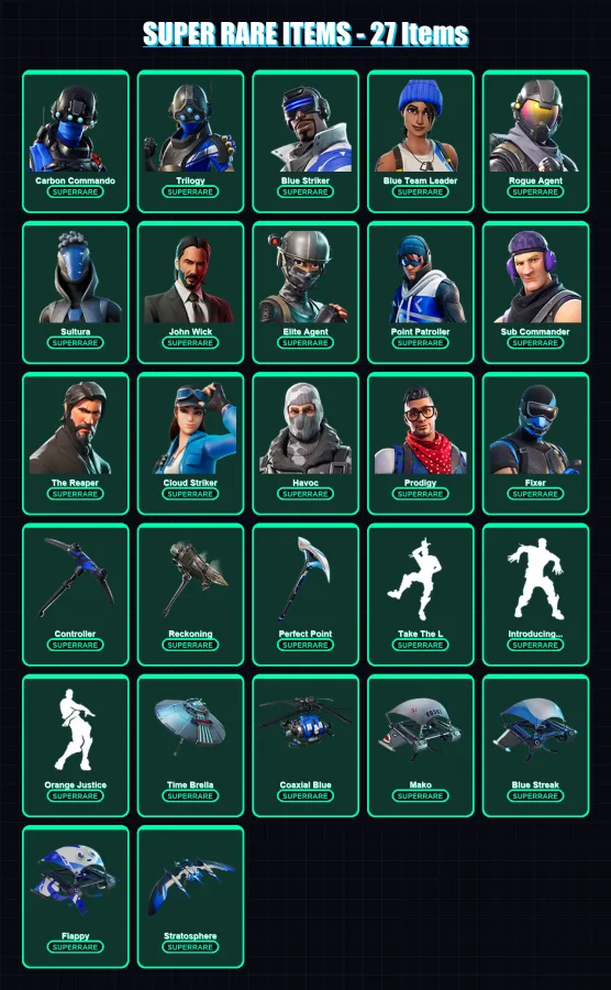 [PS4/PS5/XBOX/PC] | Carbon Commando | Trilogy | Blue Striker | 200 skin | Lv2175