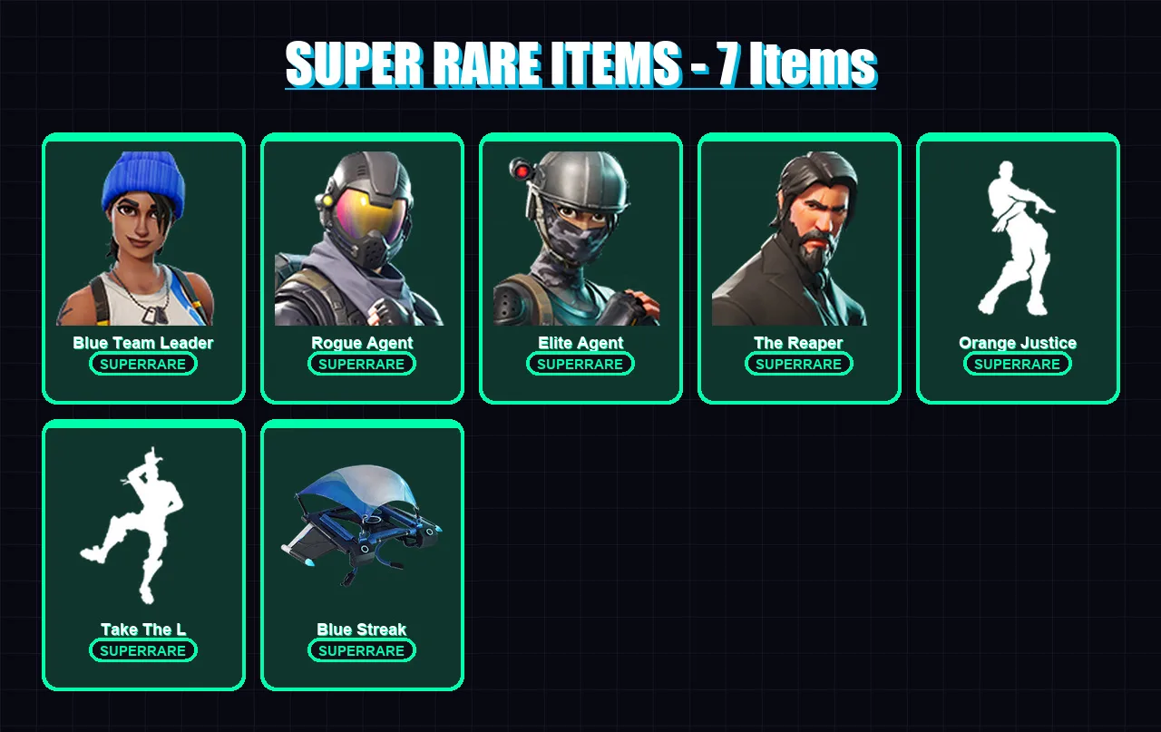 [PS4/PS5/XBOX/PC] | Blue Team Leader | Rogue Agent | Elite Agent | The Reaper | Drift | 22 skin | 10 pickaxe | 30 emote | 22 glider | Lv343 — Fortnite account