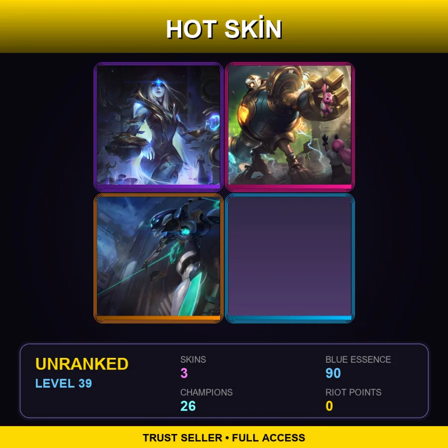 TR | Lv39 | Unranked | 3 Skin | 26 Champ