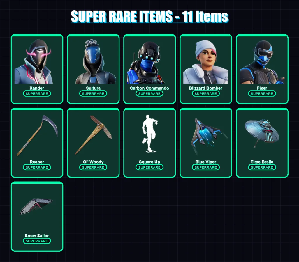 [PS4/PS5/XBOX/PC] | Xander | Sultura | Carbon Commando | Blizzard Bomber | Fixer | 134 skin | 189 pickaxe | 168 emote | 148 glider | Lv2564 — Fortnite account