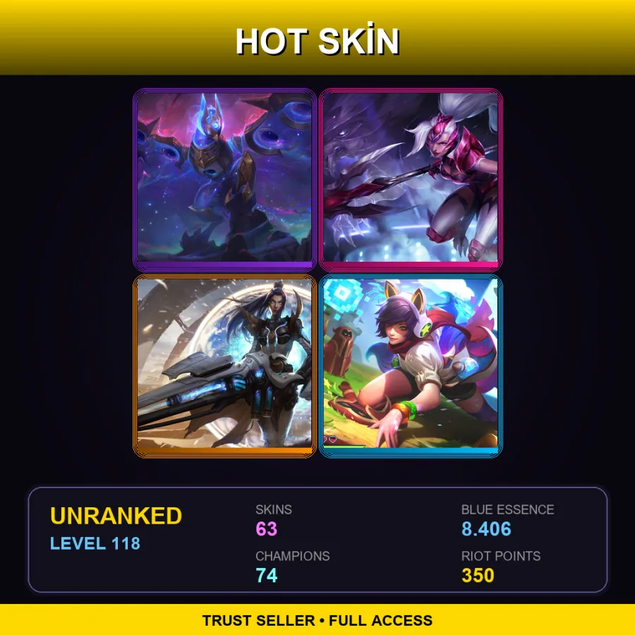 VN | Lv118 | Unranked | 63 Skin | 74 Champ — Creator Viktor