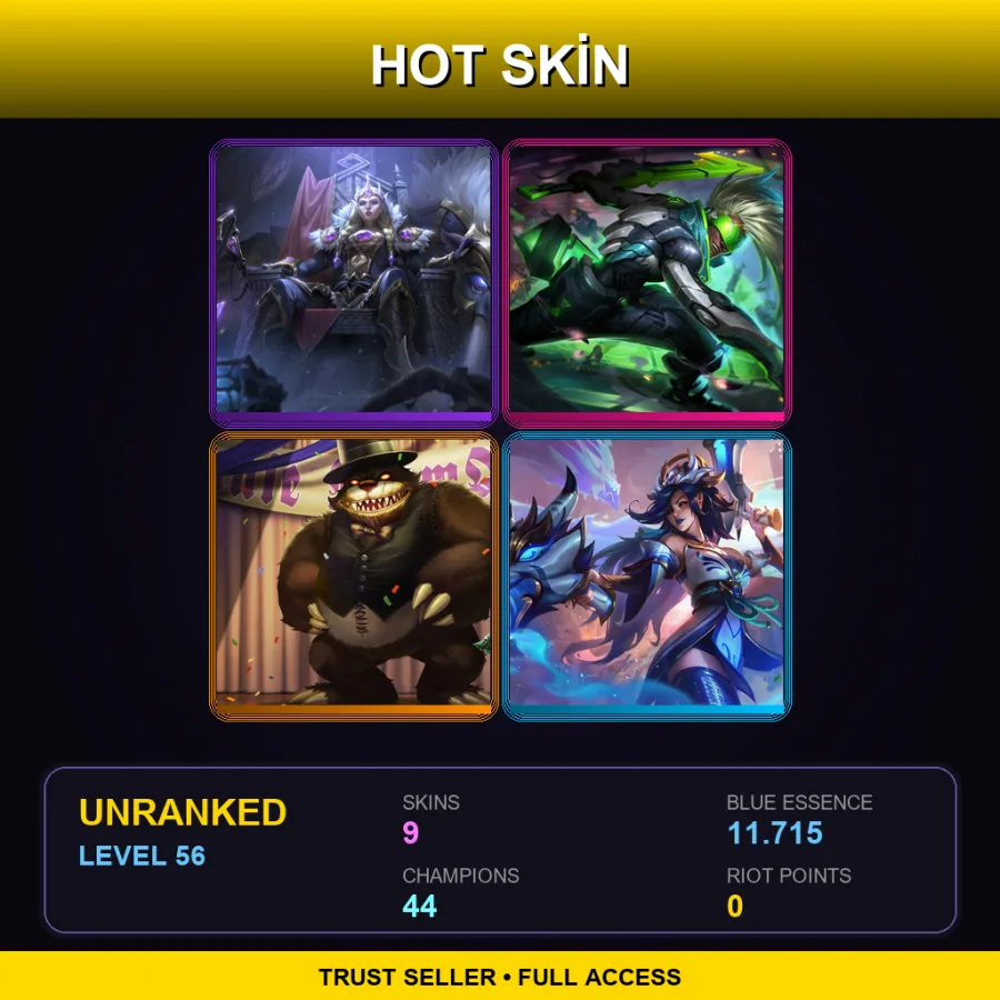 LAN | Lv56 | Unranked | 9 Skin | 44 Champ — Waterloo Miss Fortune