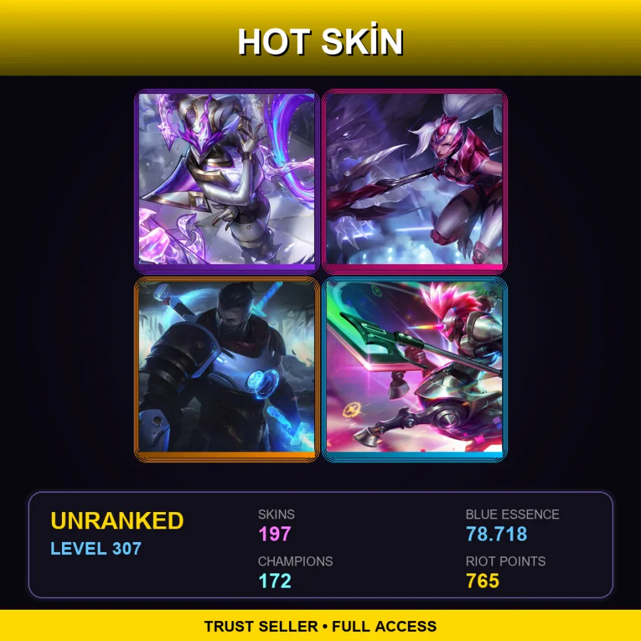JP | Lv307 | Unranked | 197 Skin | 172 Champ